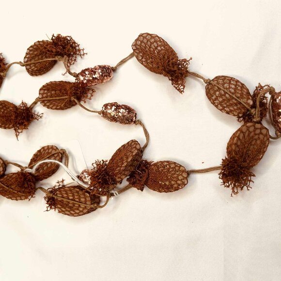 Vintage Wooden & Sequin Bead Necklace — 112 cm, Handmade - Picture 3 of 9